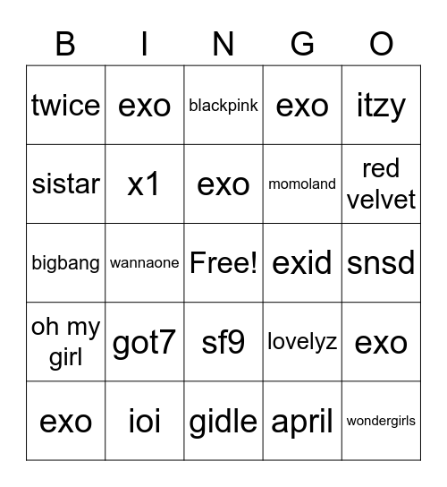 @dksfiles Bingo Card