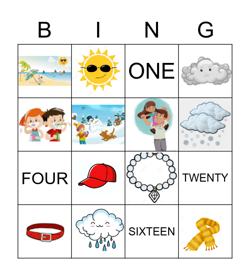 VOCABULARY BINGO Card