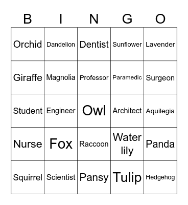 Chuwloona Bingo Card