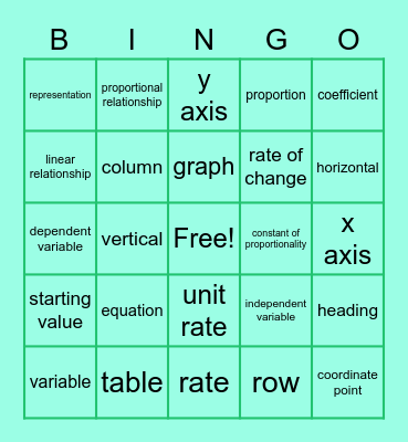 Moving Straight Ahead Bingo Card
