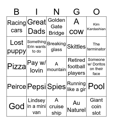 Super Bowl 2015 Bingo Card