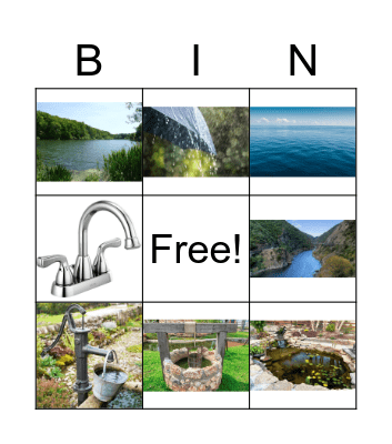 Sources of Water Bingo Card