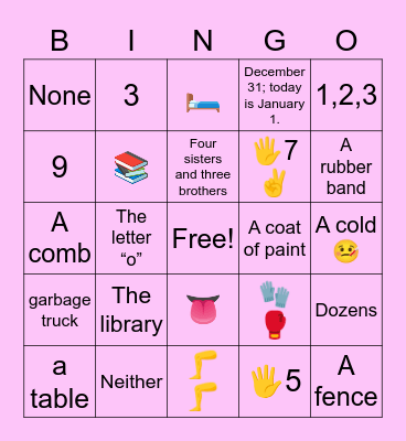 Riddle Me This ... BINGO Card