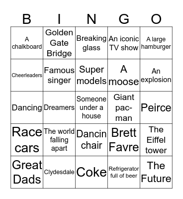 Super Bowl 2015 Bingo Card