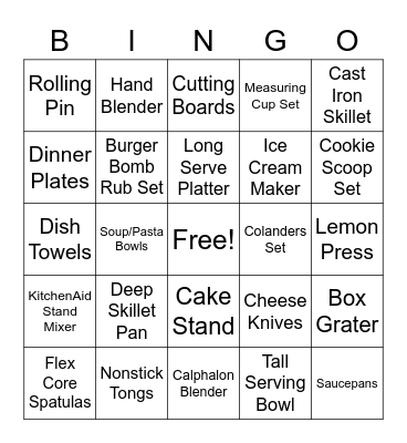Sarah's Bridal Shower! Bingo Card