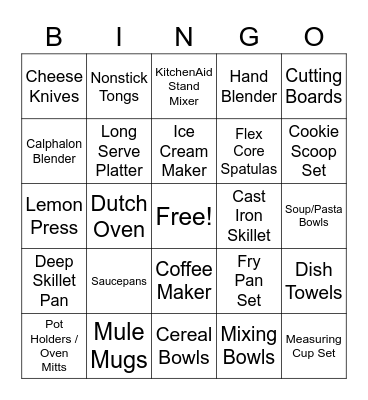 Sarah's Bridal Shower! Bingo Card