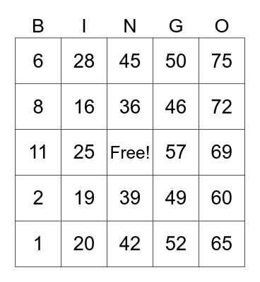 Kolokoys card Bingo Card