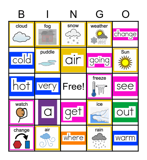 Weather Changes & Sight Words (March ULS) Bingo Card