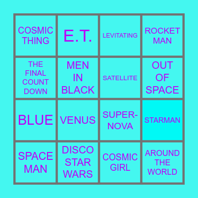 DISCO DISCO BINGO BINGO IN SPACE Bingo Card