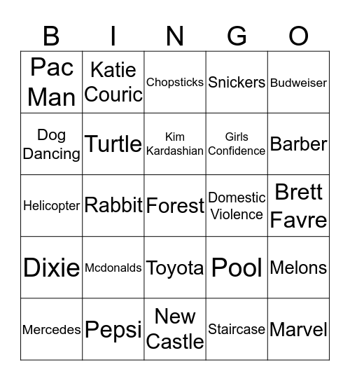 SUPERBOWL XLIX COMMERCIAL BINGO Card