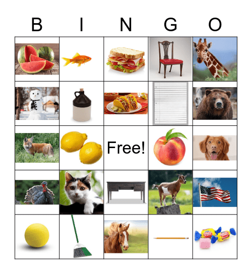 Sound Bingo Card