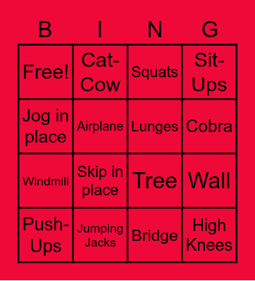 Wellness Bingo Card