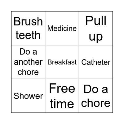 Morning Routine Bingo Card