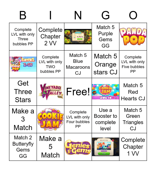 Game Bingo Card