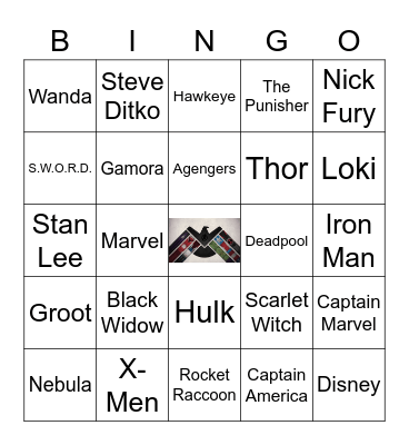 Marvel Bingo Card