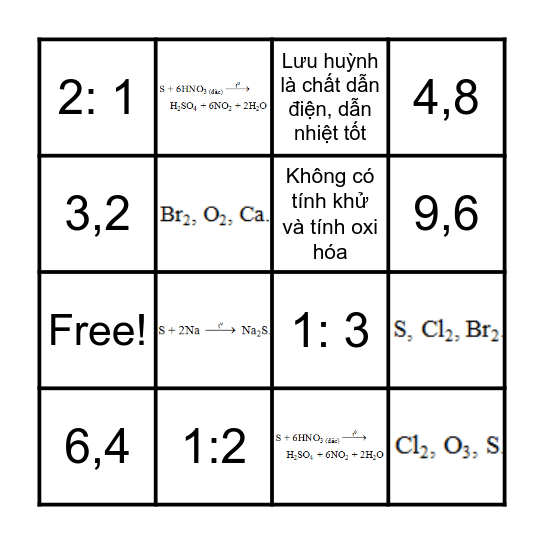BINGO CỦNG CỐ BÀI Bingo Card