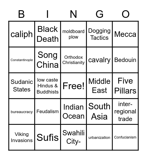 AP Engrahm Unit 1 Review Bingo Card