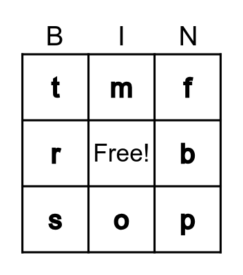 Alphabet Bingo Card