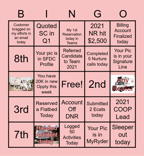 Rental Bingo Card