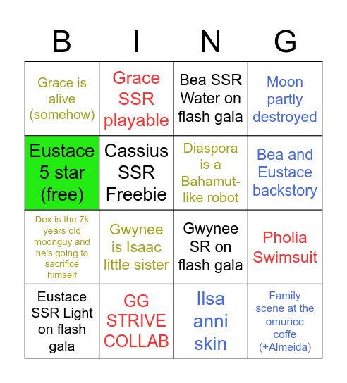 7th anniversary bingo Card
