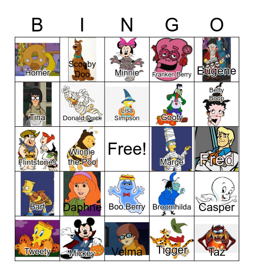 Cartoons!! Bingo Card