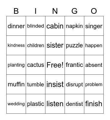 Bingo Card