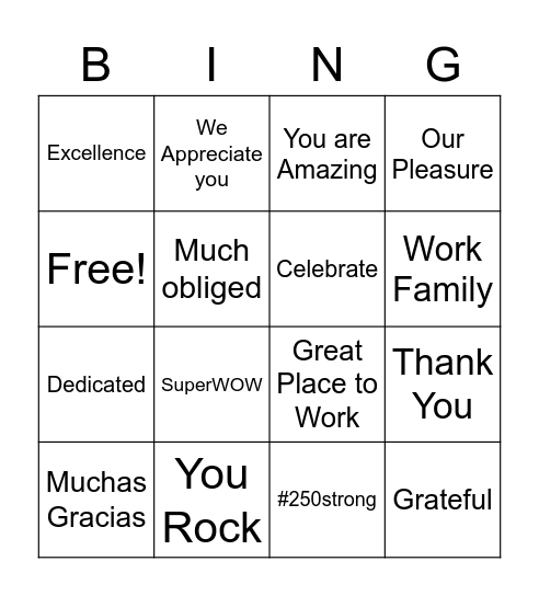 BINGO Card