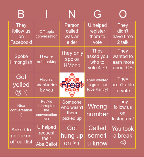 2021 Spring Election VPB! Bingo Card