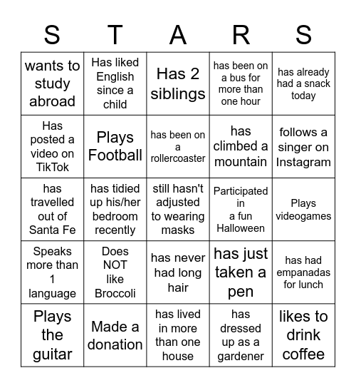 FIND SOMEONE WHO ..... Bingo Card