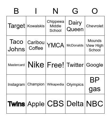 Logos Bingo Card