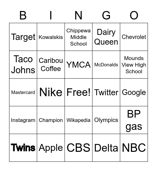 Logos Bingo Card