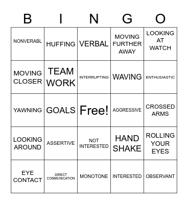 COMMUNICATION SKILLS Bingo Card