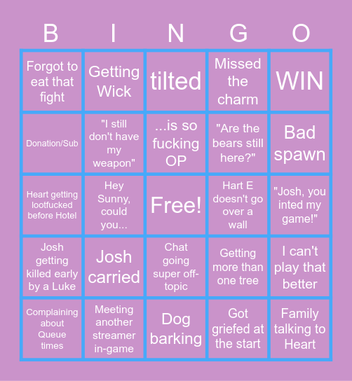 HLT3 Duos Stream-Bingo Card