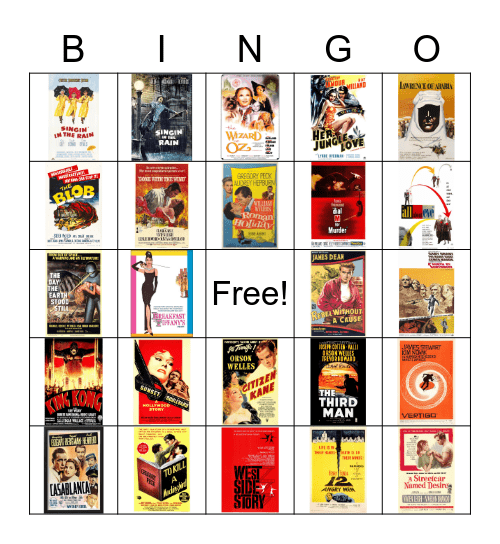 Movies Bingo Card