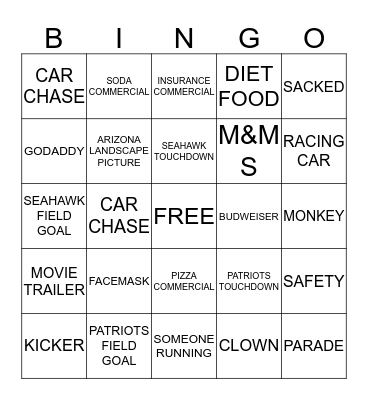 SUPERBOWL 2015 Bingo Card