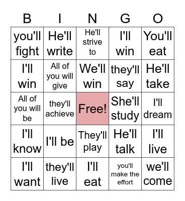 el futuro Bingo Card