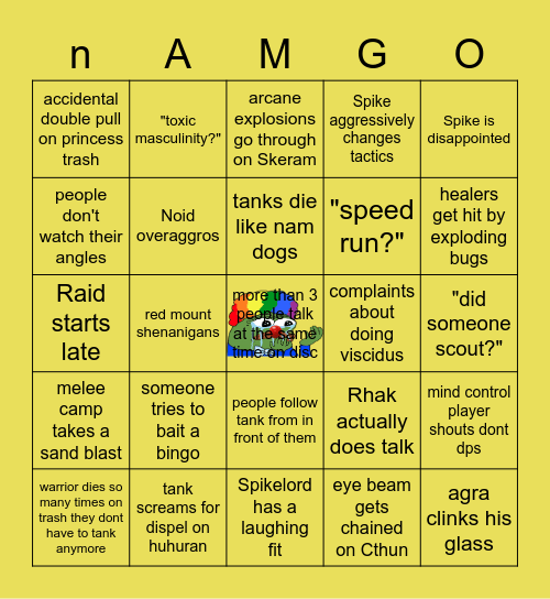 AQ40 nAMGO Bingo Card