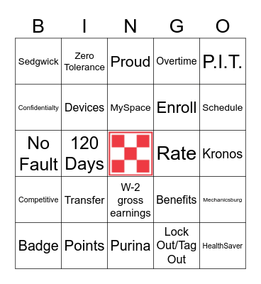 Mechanicsburg Human Resource Policy Bingo Card