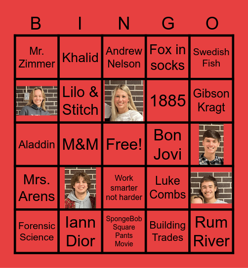 SNO-Coming 2021 Bingo Card