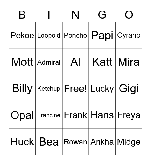 lilsimsie bingo Card