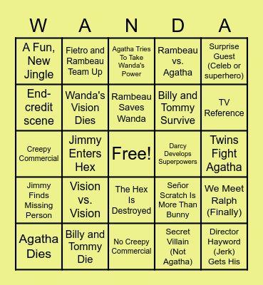 WANDA VIZ FINALE Bingo Card