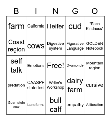 Bingo for Rm. 12 - March 12, 2021 Bingo Card