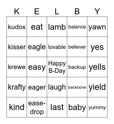 Happy Birthday Bingo Card