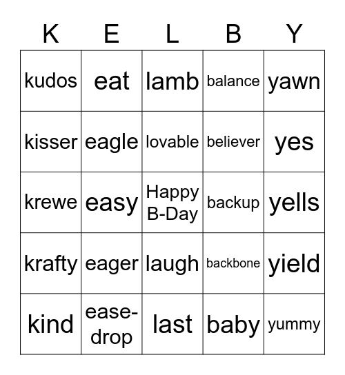 Happy Birthday Bingo Card