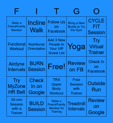 March Madness Fitness Bingo Card