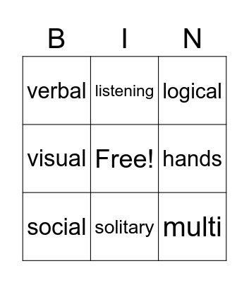 BSU Bingo Card