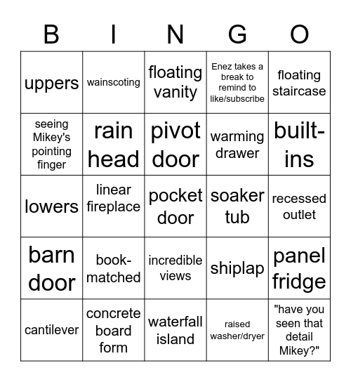 Enez Bingo Card