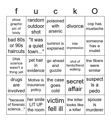 forensic files fuckO Bingo Card