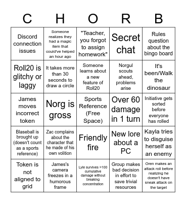 Hm Bingo Card
