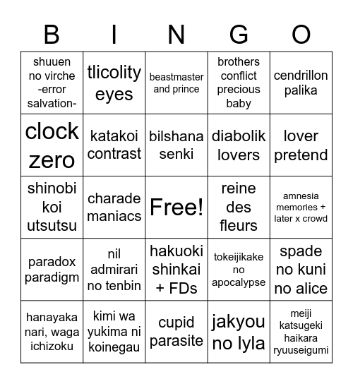 IFI localization wishlist 🤡 Bingo Card